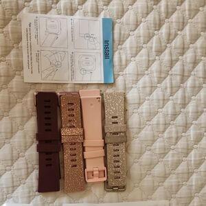 Amazon Women's Watch Bands Set - Pink, Gold, Brown